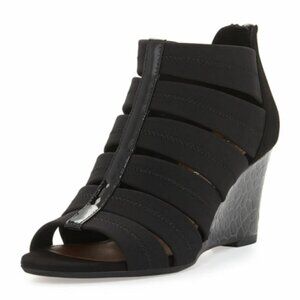 Donald J Pliner • Jada Stretch Wedge Sandal black cage gladiator heel